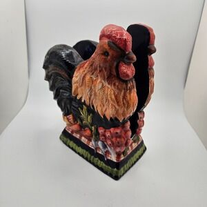 Stonehouse Farm Rooster Napkin Holder – Ceramic Farmhouse Table Decor